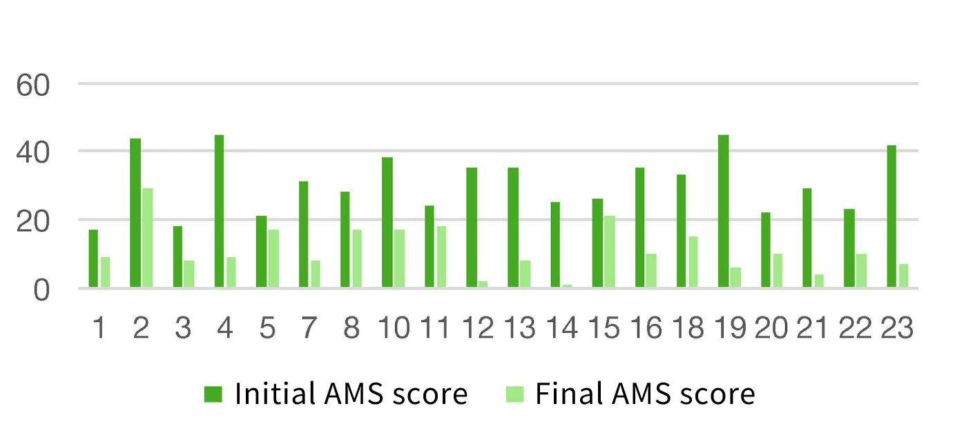 オーストララシアン更年期学会症状スコアカードの棒グラフ